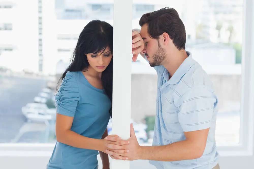 A couple going through divorce counseling near Greensboro, North Carolina.